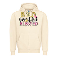 Sandshell bold beautiful blessed Zipper Hoodie - LillyAllenDesigns