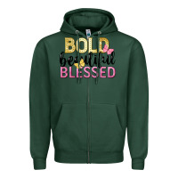 Sports Green bold beautiful blessed Zipper Hoodie - LillyAllenDesigns