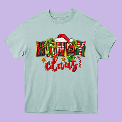 Christmas Honey Claus Heavy Core Tee Designed By Fadigitalartstudio