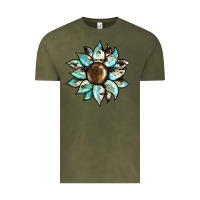Vintage Olive sunflower Vintage Tee - BarkalooDesign
