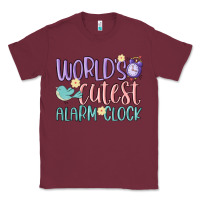 Burgundy world's cutest alarm clock Classic Tee - MaliasSmallBusiness