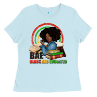 Baby Blue Bae black and educated Ladies Tee - Zillion Design Studio