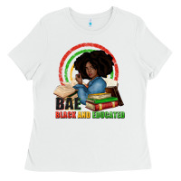 White Bae black and educated Ladies Tee - Zillion Design Studio
