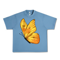 Pebble Blue Flying Cloudless Sulphur Butterfly Urban Heavy Tee - LillyAllenDesigns