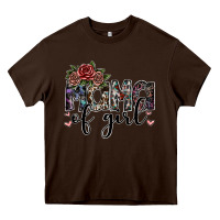 Chocolate Brown mama of girl Heavy Core Tee - SublimationCraftShop