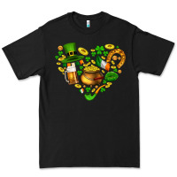 Black St Patricks heart Premium Tee - AdoDesignShop