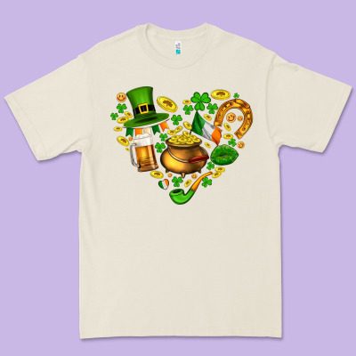 St Patricks Heart Premium Tee Designed By Adodesignshop