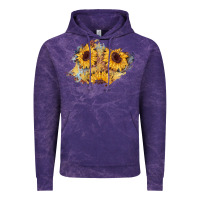 Cloud Purple sunflower glitter leather patch Vintage Hoodie - AdoDesignShop