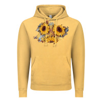 Vintage Mustard sunflower glitter leather patch Vintage Hoodie - AdoDesignShop