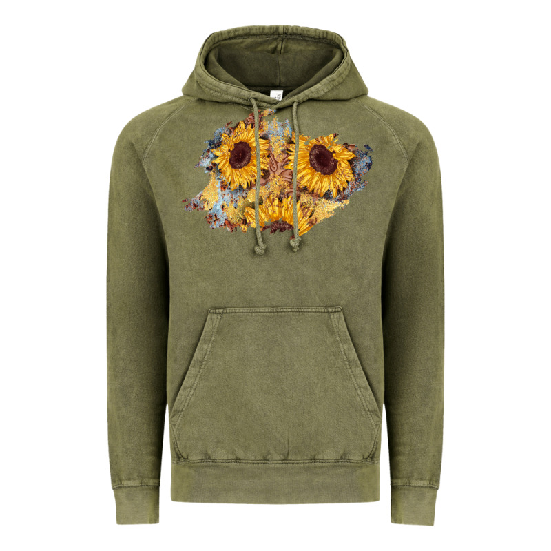 Sunflower Glitter Leather Patch Vintage Hoodie by AdoDesignShop | Teevron