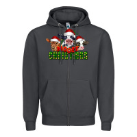 Smoke Mooey Christmas Cows Zipper Hoodie - LillyAllenDesigns