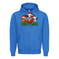 True Royal Mooey Christmas Cows Zipper Hoodie - LillyAllenDesigns