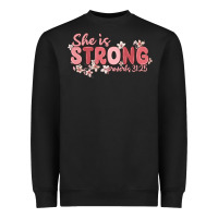 Black she is strong proverbs 31 25 Heavyweight Sweatshirt - MaliasSmallBusiness