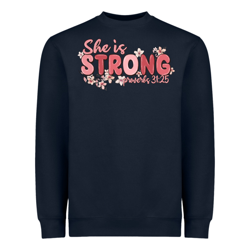 She Is Strong Proverbs 31 25 Heavyweight Sweatshirt by MaliasSmallBusiness | Teevron