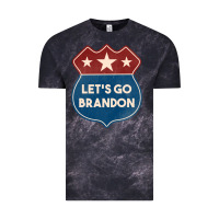 Cloud Black Let's Go Brandon Shield Patch Vintage Tee - Jasminsmagicworld