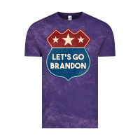 Cloud Purple Let's Go Brandon Shield Patch Vintage Tee - Jasminsmagicworld