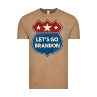 Vintage Coffee Let's Go Brandon Shield Patch Vintage Tee - Jasminsmagicworld
