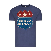 Vintage Denim Let's Go Brandon Shield Patch Vintage Tee - Jasminsmagicworld