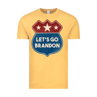 Vintage Mustard Let's Go Brandon Shield Patch Vintage Tee - Jasminsmagicworld