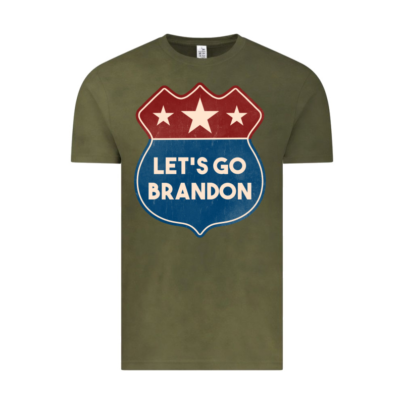 Let's Go Brandon Shield Patch Vintage Tee by Jasminsmagicworld | Teevron