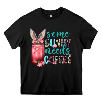 Black Some Bunny needs coffee Heavy Core Tee - Neo Western