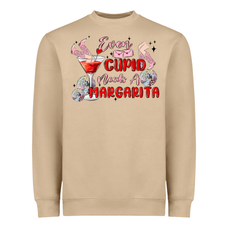 Even Cupid Need A Margarita Heavyweight Sweatshirt by MaliasSmallBusiness | Teevron