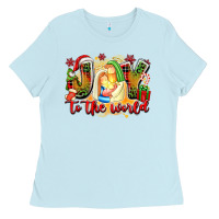 Baby Blue joy to the world Ladies Tee - texasbilliewilder