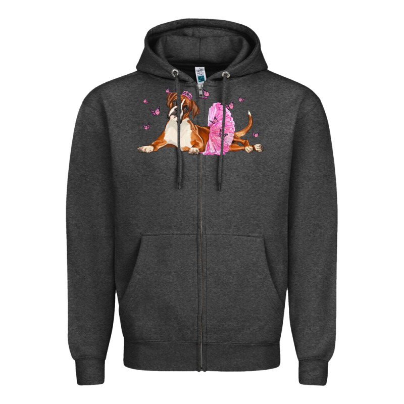 Boxer Dog With Tutu Zipper Hoodie by LillyAllenDesigns | Teevron