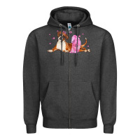 Charcoal Heather boxer dog with tutu Zipper Hoodie - LillyAllenDesigns