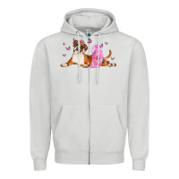 Dove Grey boxer dog with tutu Zipper Hoodie - LillyAllenDesigns