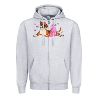 Heather Grey boxer dog with tutu Zipper Hoodie - LillyAllenDesigns