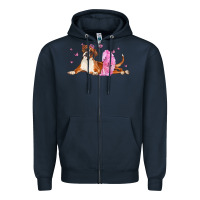 Navy boxer dog with tutu Zipper Hoodie - LillyAllenDesigns