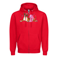 Red boxer dog with tutu Zipper Hoodie - LillyAllenDesigns