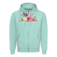 Seafoam boxer dog with tutu Zipper Hoodie - LillyAllenDesigns