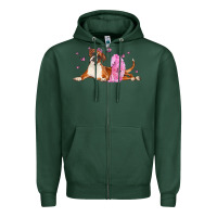 Sports Green boxer dog with tutu Zipper Hoodie - LillyAllenDesigns