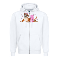 White boxer dog with tutu Zipper Hoodie - LillyAllenDesigns