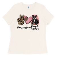 Bone peace love french bulldog Ladies Tee - JahusDesignShop