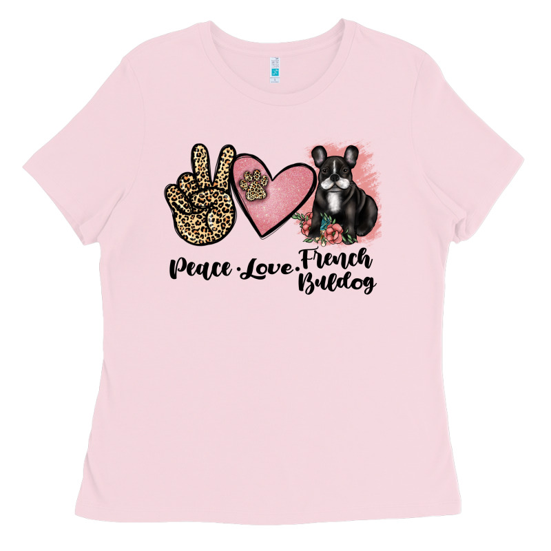 Peace Love French Bulldog Ladies Tee by JahusDesignShop | Teevron