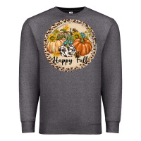 Charcoal Heather Happy Fall Premium Sweatshirt - texasbilliewilder