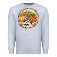 Heather Grey Happy Fall Premium Sweatshirt - texasbilliewilder