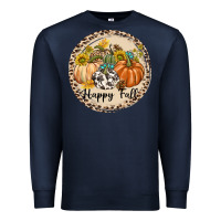Navy Happy Fall Premium Sweatshirt - texasbilliewilder