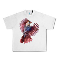 Lunar Rock Flying Northern Cardinal Bird Urban Heavy Tee - LillyAllenDesigns