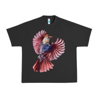 Pigment Black Flying Northern Cardinal Bird Urban Heavy Tee - LillyAllenDesigns