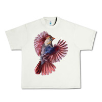 Pistachio Flying Northern Cardinal Bird Urban Heavy Tee - LillyAllenDesigns