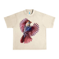 Sandshell Flying Northern Cardinal Bird Urban Heavy Tee - LillyAllenDesigns
