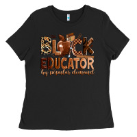 Black Black educator by popular demand Ladies Tee - Zillion Design Studio