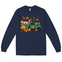 Navy fall farm animals truck nancy Long Sleeve Tee - NancyCooperArtShop
