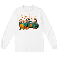 White fall farm animals truck nancy Long Sleeve Tee - NancyCooperArtShop