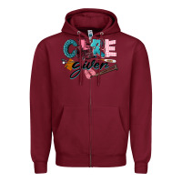 Burgundy Caregiver Zipper Hoodie - LillyAllenDesigns