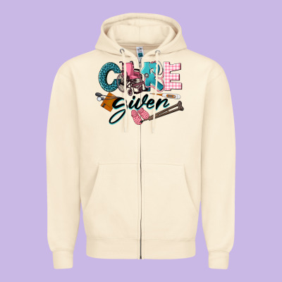 Caregiver Zipper Hoodie Designed By Lillyallendesigns